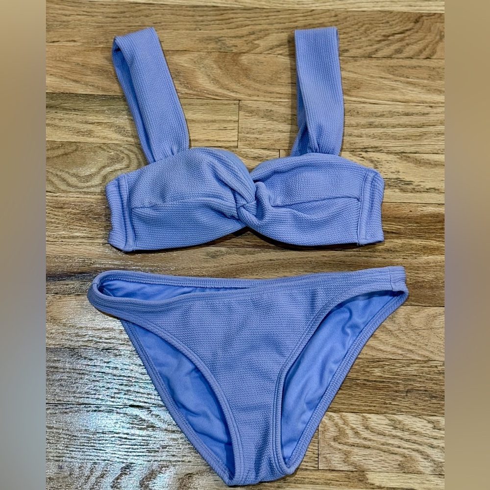 Xhilaration Textured Twist Front Bikini Top & Bottom swimsuit Size Small